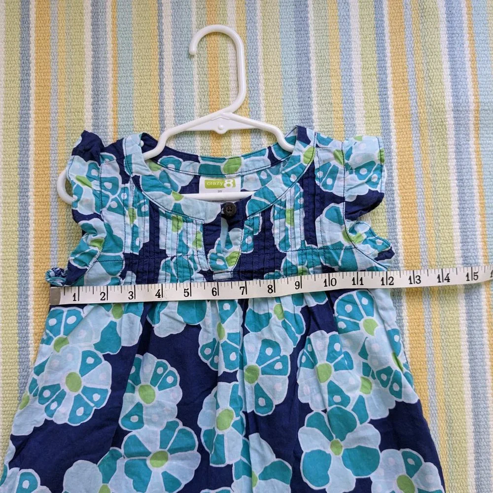 ⭐ Crazy 8s Blue floral tank dress size 3T